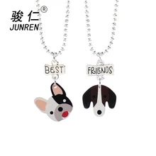 2 pz/set Best Friends Bel cane Bambini Ciondolo collane Per Cartoon acrilico di Fascino collane Amicizia
