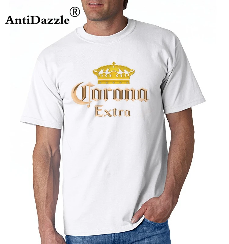 

Antidazzle Vintage Corona Beer Printed 2016 Summer Design Short sleeve O-Neck T-Shirt cotton Tees Shirts