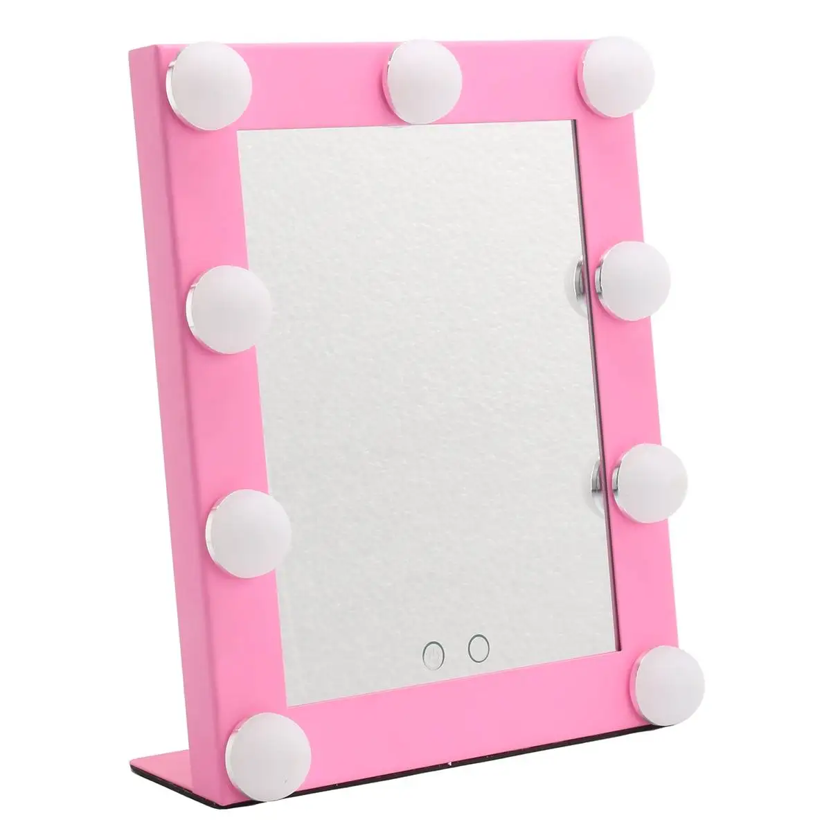 Туалетный столик с подсветкой, зеркало для макияжа с 9 светодиодный лампочками, сенсорный экран, косметическое зеркало, регулируемый косметический инструмент - Цвет: Розовый