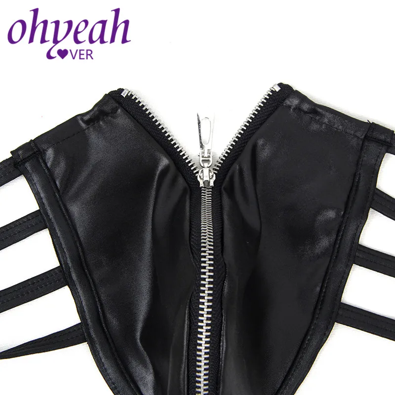 Ohyeahlover Мужское нижнее белье с кожаным бантиком открытым задником g стринги для