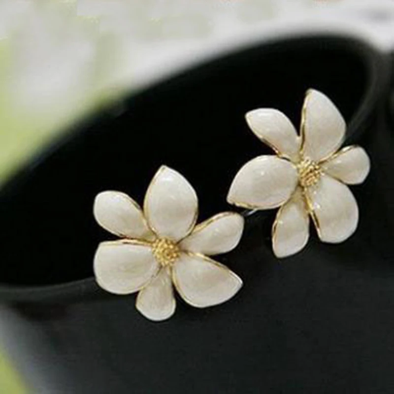 Korea Style Fashion Street Snap Oil enamel Flower Earrings Color Daisy
