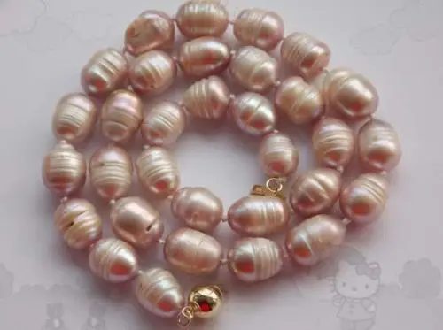 

huij 001488 10-11mm Brown Akoya Pearl Rice Natural Cultured Necklace