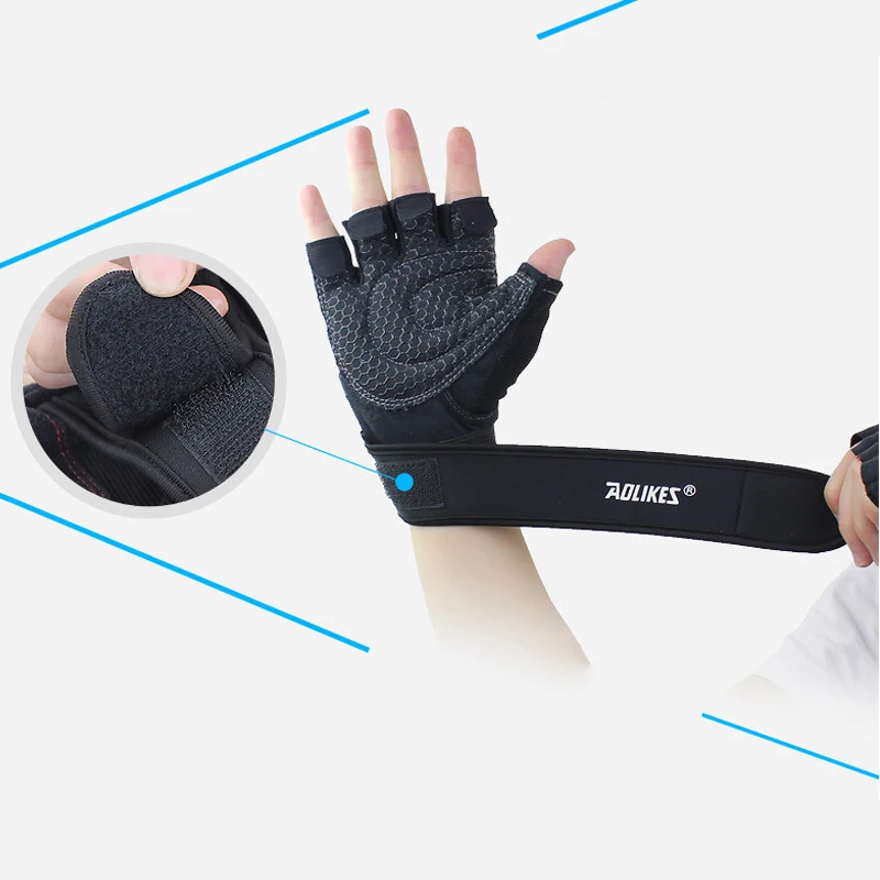 1 Pair Riding Gym Gloves Heavyweight Sports Exercise Weight Lifting Gloves Body Building Training Sport Fitness Gloves