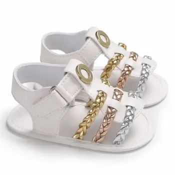 

Summer baby sandals PU leather kids boys and girls Knitted sandals soft sole crib shoe children fashion Beach shoes