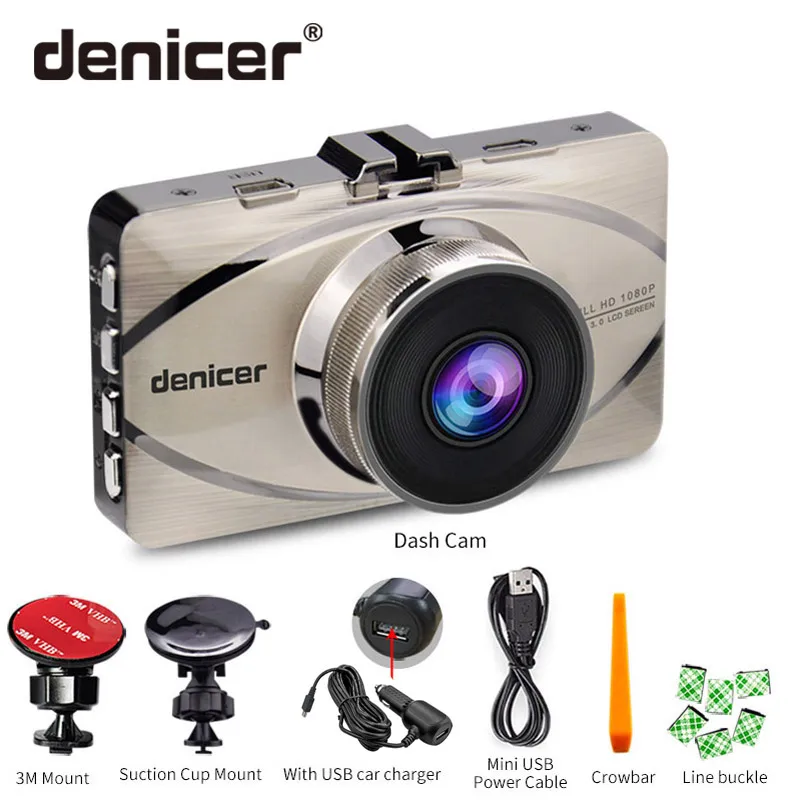 Denicer Автомобильный видеорегистратор Novatek 96655 камера Full HD 1080P 170 градусов