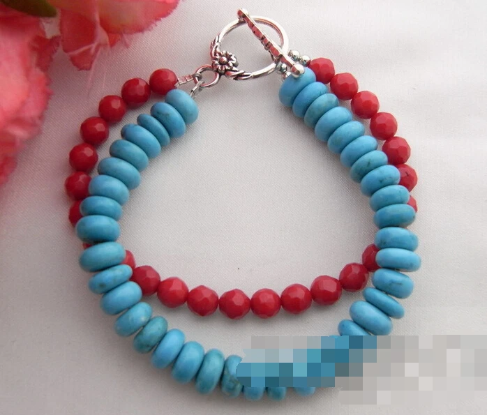 

Hot selling>@@ > 13322 Turquoise&Coral Bracelet -Bride jewelry free shipping