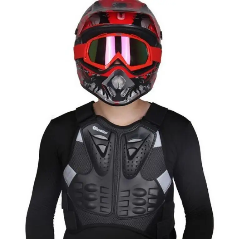 Herobiker Мотокросс гоночный доспех мотоциклетная куртка защита для тела со светоотражающей полоской черная Броня мотоцикл