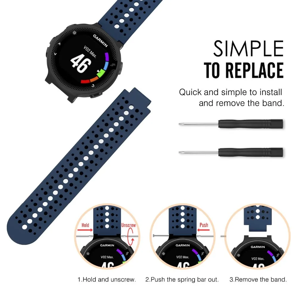 235ss) силиконовый сменный ремешок для наручных часов для Garmin Forerunner 230/235/235 Lite/220/620/630/735 Смарт-часы