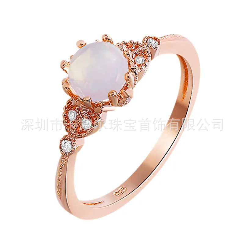 Натуральный лунный камень синего цвета кольцо из розового золота кольцо из лунного камня модные кольцаа