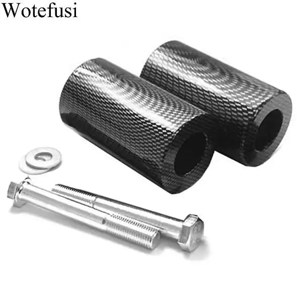 Wotefusi Carbon Black Motorcycle Frame Sliders For 04 08 Yamaha FZ6