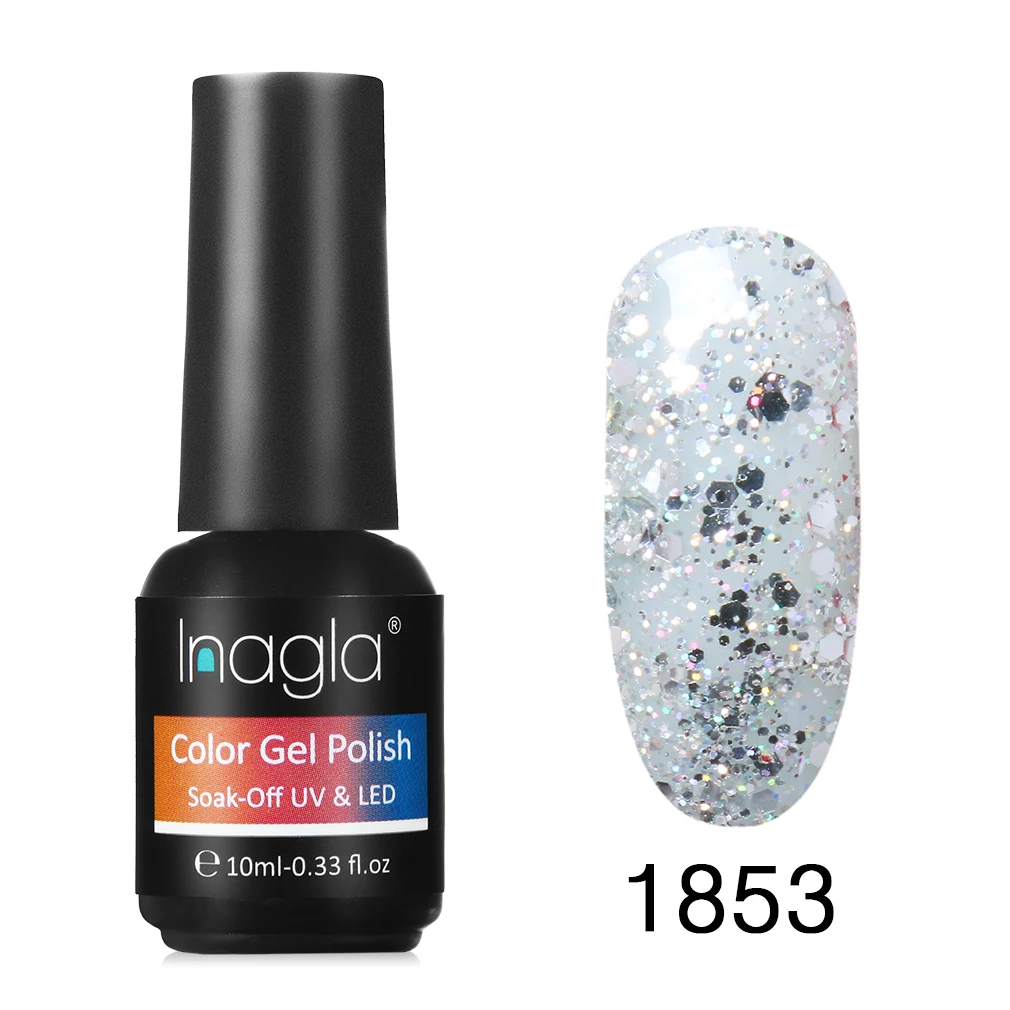 Inagla УФ-гель для ногтей цветной гель для маникюра 10 мл УФ-гель для ногтей чистый цвет стойкий светодиодный лак лампа гель лак - Цвет: 1853