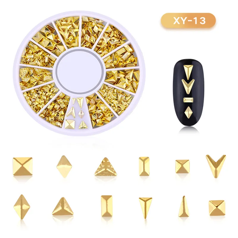XY-13 1 шт 10 г 3D металлические заклепки рамка для дизайна ногтей Seashell овальные розовые золотые серебряные запонки-бисер ювелирные изделия Аксессуары для лака для ногтей - Цвет: XY-13