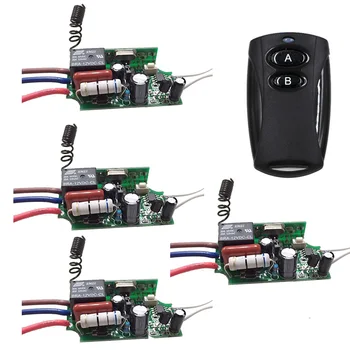 

Top Quality AC220V 1CH Wireless Remote Control Switch 4pcs Receiver and Transmitter with Manual Button for Smart Home 315MHZ