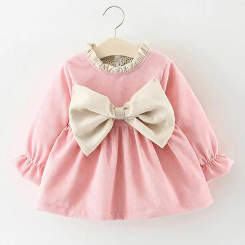 

Cute Baby Girl Big Bow Dress Winter Coat