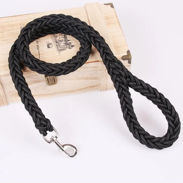 1.2M Length Large Dog Hand-knitted Leash Nylon Rope iron Buckle Pet Traction Rope For Big breed dogs Pet Traction Rope Firm