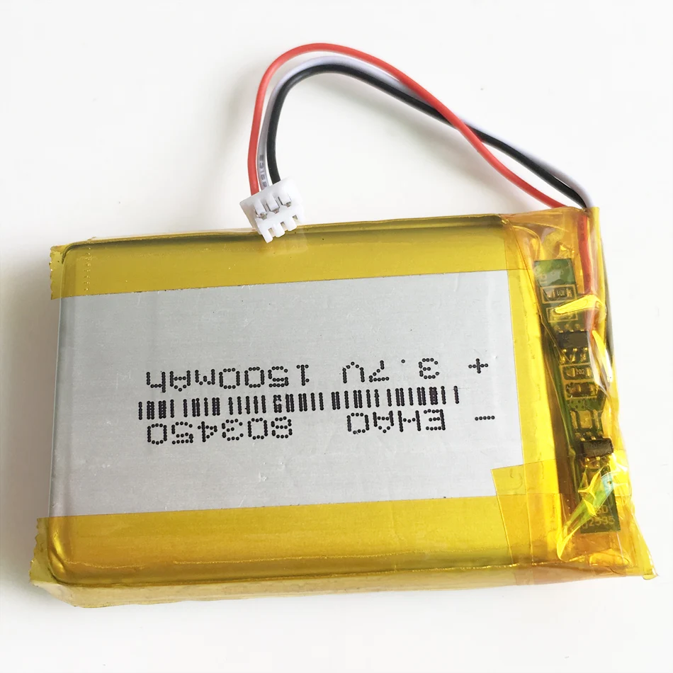 3,7 V 1500mAh литий-полимерная LiPo аккумуляторная батарея с JST 1,25 мм 3pin разъемом для MP3 DVD PAD камеры gps ноутбука 803450