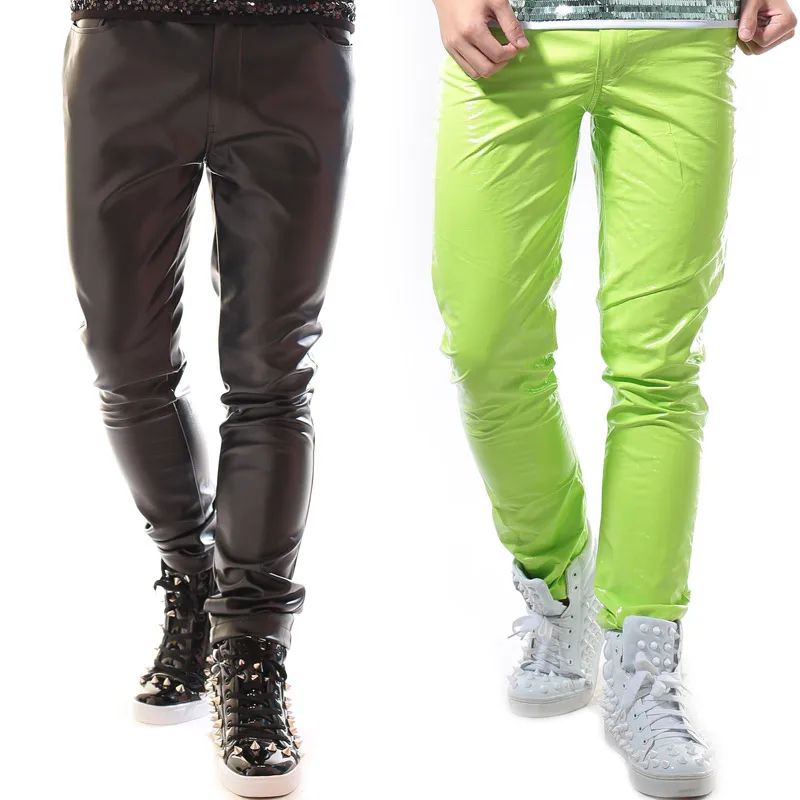 neon leather pants