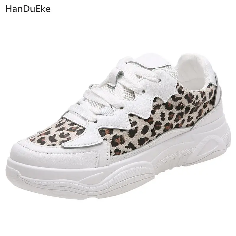

2018 New Small White Shoes Female Pu Sexy Comfortable Korean Leisure Shoes Sports Female Shoes Leopard Stripe Board Shoes