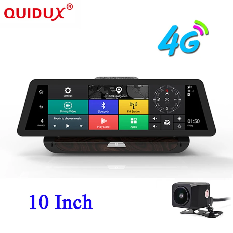 

WHEXUNE 2019 New HD 1080P 4G Wifi Car DVR Camera 10" Android 5.1 GPS Navigation ADAS Remote Monitor Camcorder Dual Lens Dash cam