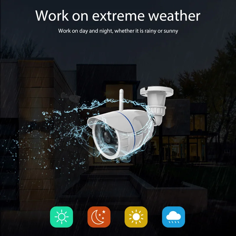 720P IP камера беспроводная Wifi сетевая камера наблюдения уличная Водонепроницаемая совместимая с Alexa Echo Show и Google Home