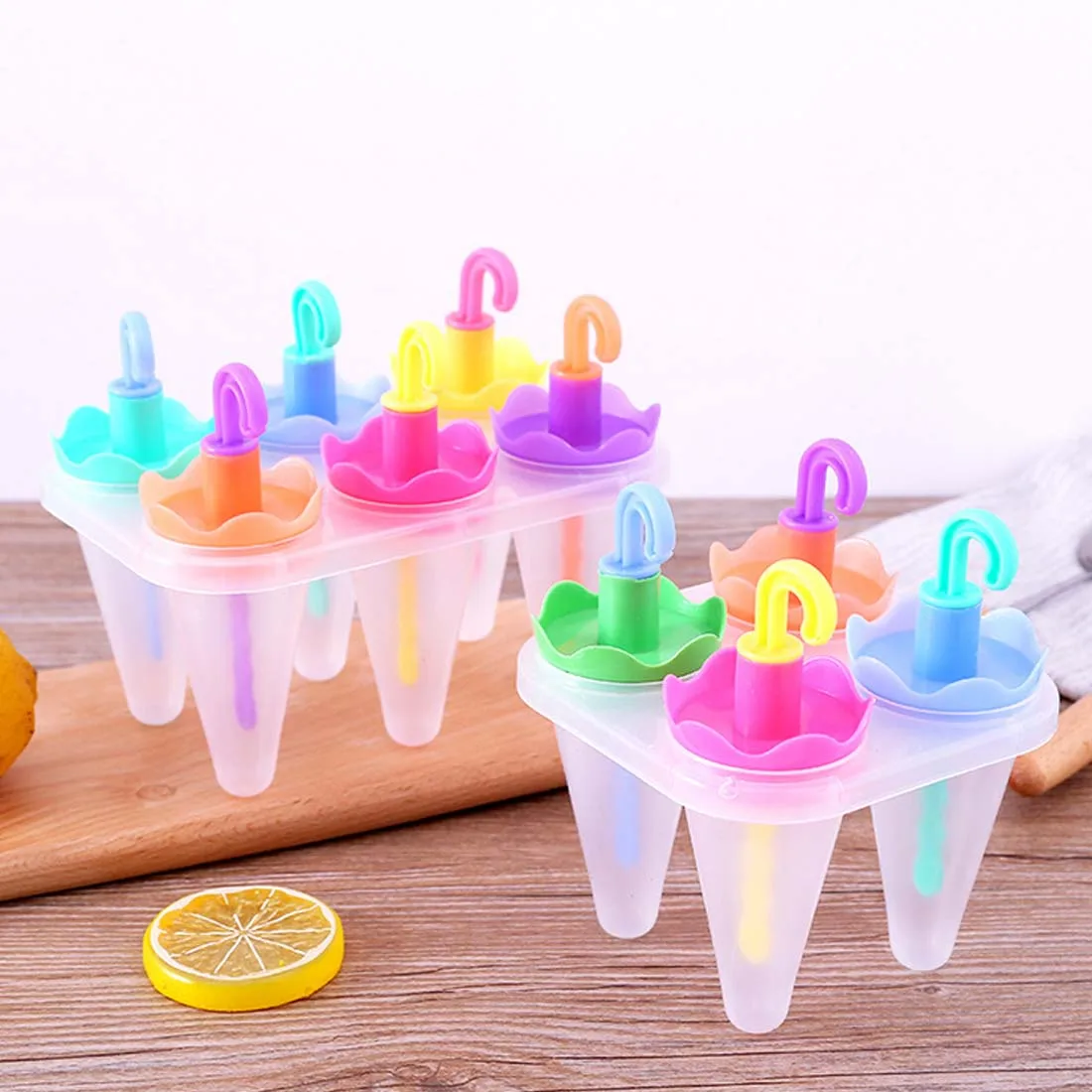 4Holes/6Holes DIY umbrella shaped Lolly Cream Maker Mould Tray Pan