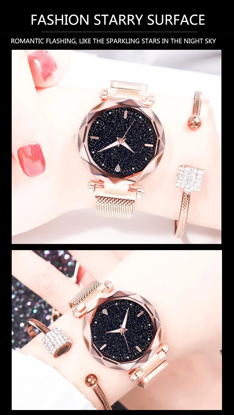 Светящиеся часы женские часы модные элегантные магнитные пряжки таинственные BlueLady наручные часы Звездное небо Женские часы дропшиппинг