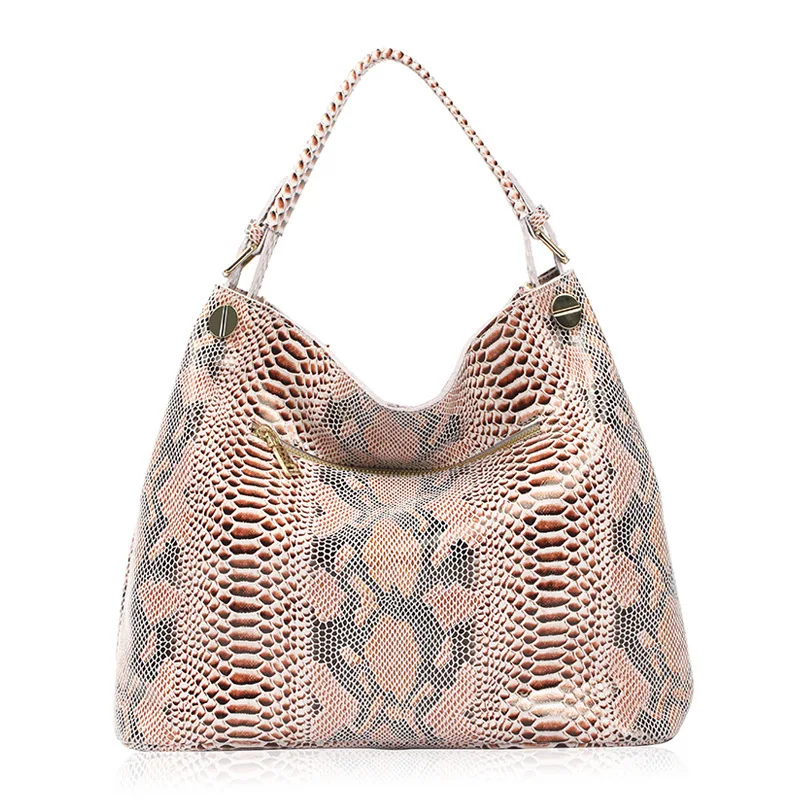 VM الأزياء قبلة 2018 جديد اعوج نمط جلد طبيعي Crossbody أعلى-حقائب بيد للنساء ثعبان حقيبة السيدات الأفاق حقائب