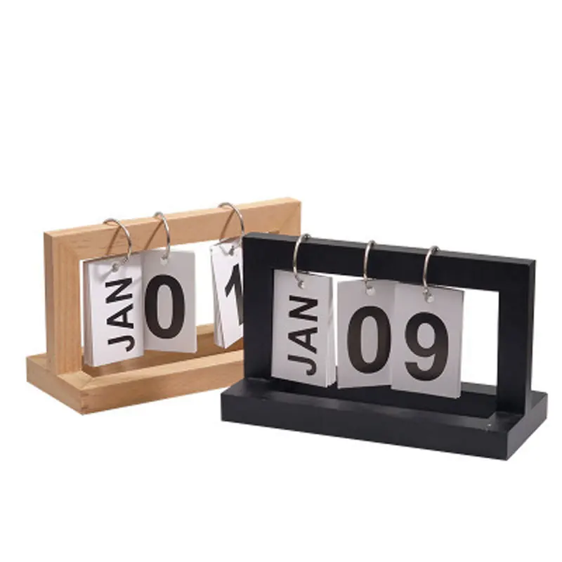 

Nordic Minimalist Creative Wooden Page Calendar Desktop Study Desk Calendar Wooden Ornaments Home Decoration Accessories