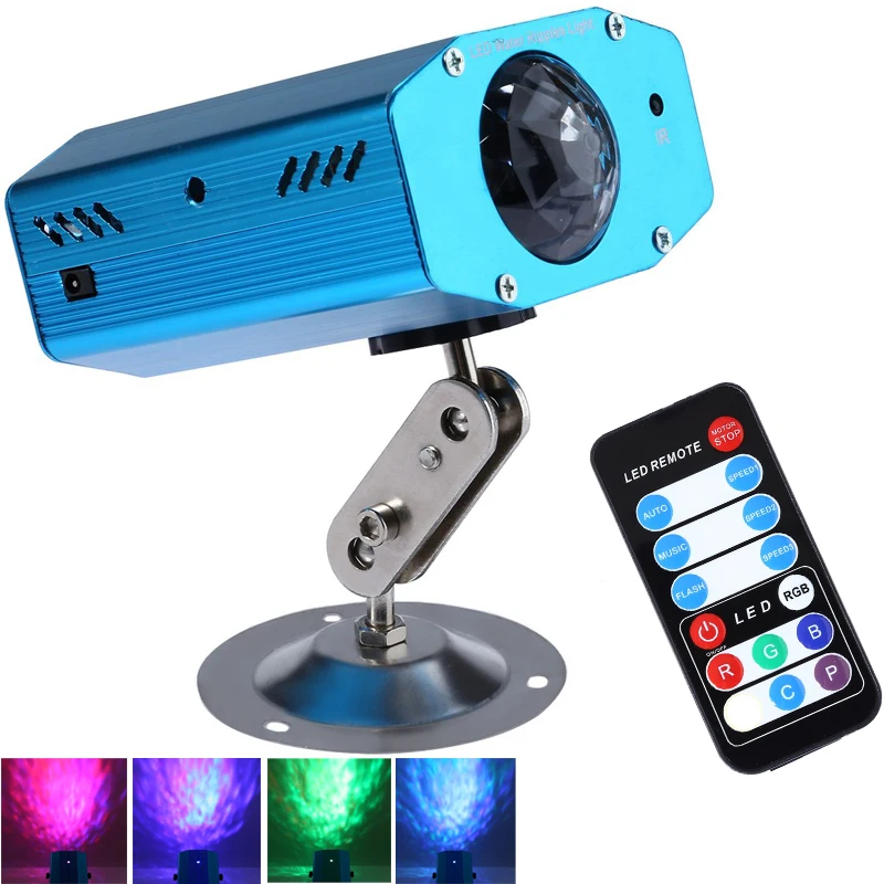 

Remote 3W RGB LED Water Wave Ripple Effect Stage Light lighting Laser Projector with Mini Tripod for Party Show