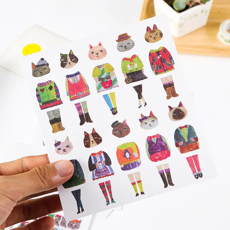 5 шт. милые канцелярские наклейки с собачкой Kawaii наклейки с котом Новинка клейкие наклейки для детей DIY Скрапбукинг дневник Альбомы для фото