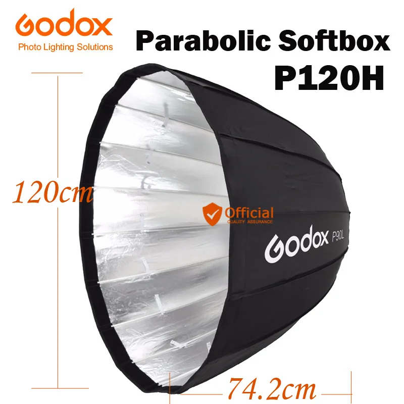 

Godox Portable P120H 120CM Deep Parabolic Softbox Bowens Mount Umbrella Reflector High Temperature Photo Camera Studio Softbox