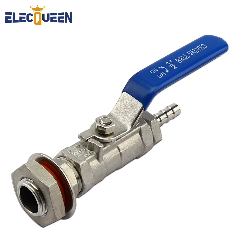 

1/2"Weldless Stainslee Steel Beer Ball Valve Bulkhead/Kettle/Fermentation/Fitting with 1/2'' Barb,Full Port Brewing Kettle Valve