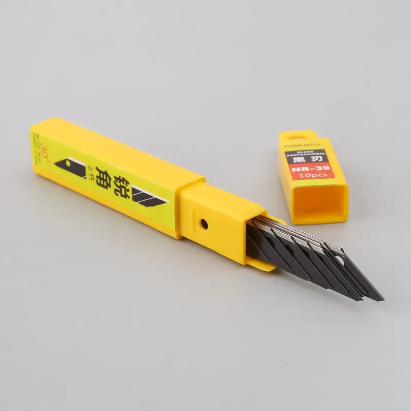 10 шт. 30°Snap Off Сменное бритвенное лезвие лопастей 9 мм бритья нож для ножей Инструменты из углеродистой стали NB-39