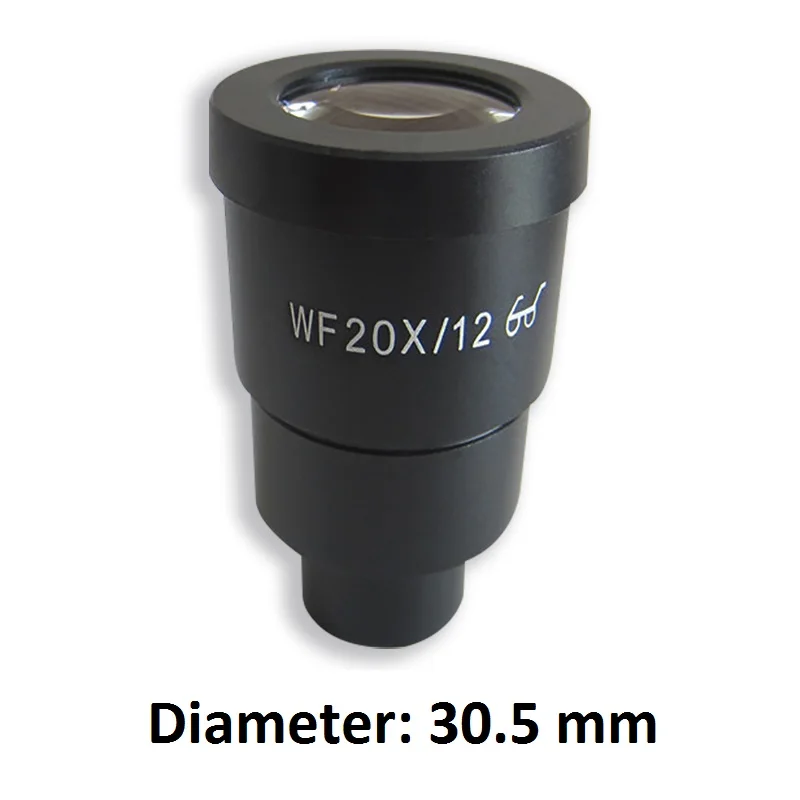 WF20X окуляр линза объектива для стерео микроскоп Высокая глаз-точка поле зрения 10 мм или 12 мм с или без сетка масштаб - Цвет: WF20-12 30.5mm