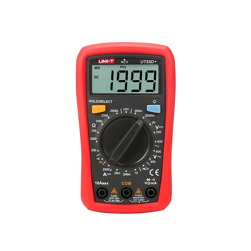 

UNI-T UT33D+ Digital Multimeter Auto Range Palm Size AC DC Voltmeter Ammeter Resistance Capatitance Tester