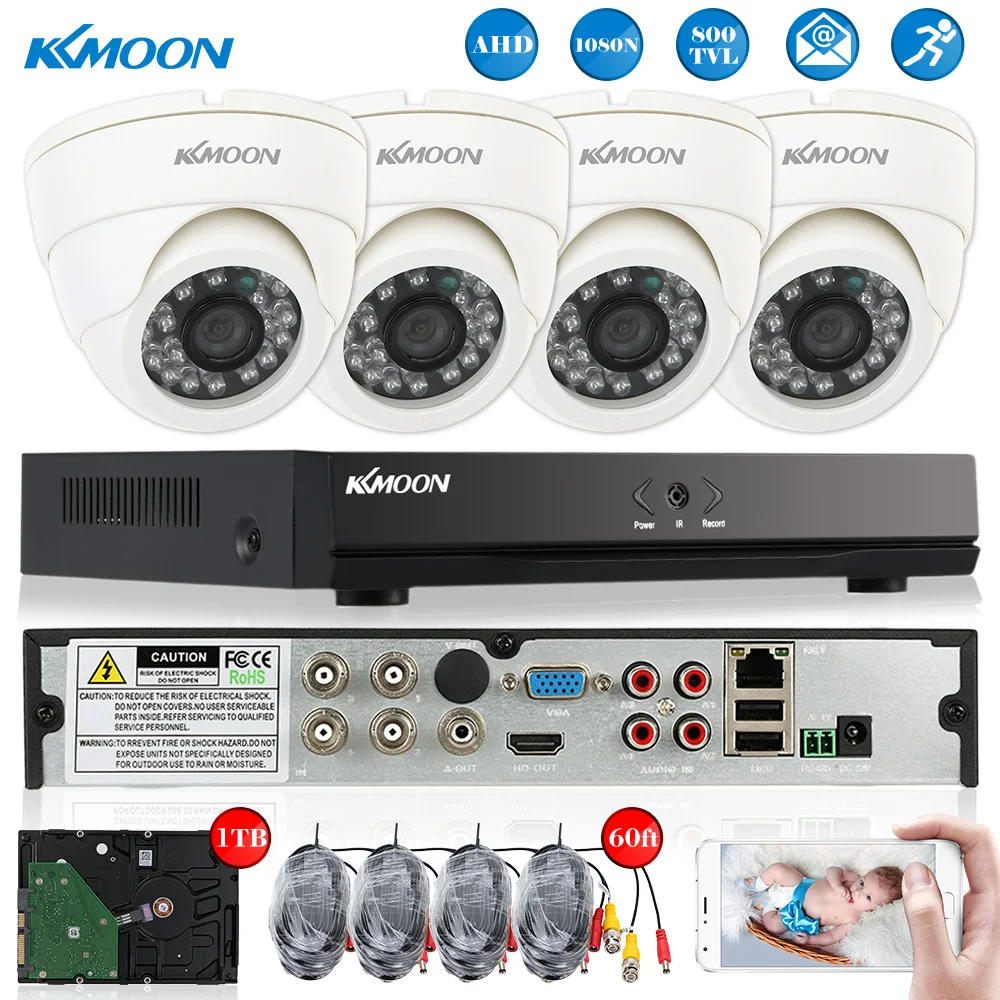 bilder für KKMOON 800TVL Überwachungskamera-system 4CH Volle AHD 1080N/720 P DVR 1 T HDD HDMI Onvif DVR Recorder 4 * Nachtsicht Dome kamera bilder für KKMOON 800TVL Überwachungskamera-system 4CH Volle AHD 1080N/720 P DVR 1 T HDD HDMI Onvif DVR Recorder 4 * Nachtsicht Dome kamera