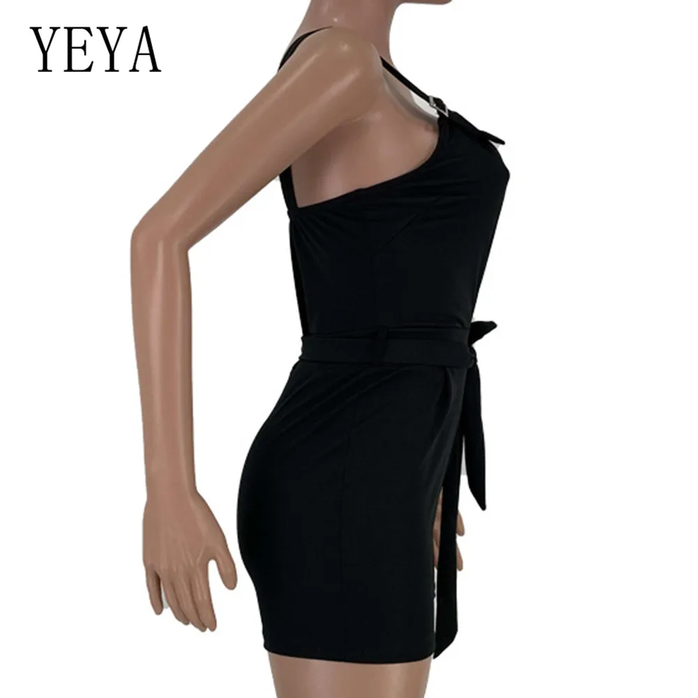 YEYA Women Bodycon Jumpsuits Summer Sleeveless Sexy Deep V-neck Short Overalls Elegant Rompers Playsuit with Waist Belt Macacao YEYA Women Bodycon Jumpsuits Summer Sleeveless Sexy Deep V-neck Short Overalls Elegant Rompers Playsuit with Waist Belt Macacao