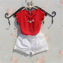 Летняя блузка для маленьких девочек-подростков от 3 до 15 лет шифоновые школьные топы и блузки без рукавов с цветочным принтом для девочек, рубашки для детей, AA2193