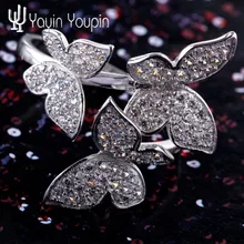 Caliente Nvjie anillo de apertura del anillo de plata de ley 925 mariposa hembra joyas al por mayor directa de fábrica para crear su belleza