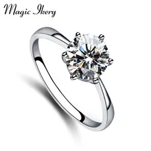 Magic Ikery Gold Plated Genuine Austria 0.9cm Cubic Zirconial Zircon Ring Anel Party Aneis Top Quality For Love MKZ1381