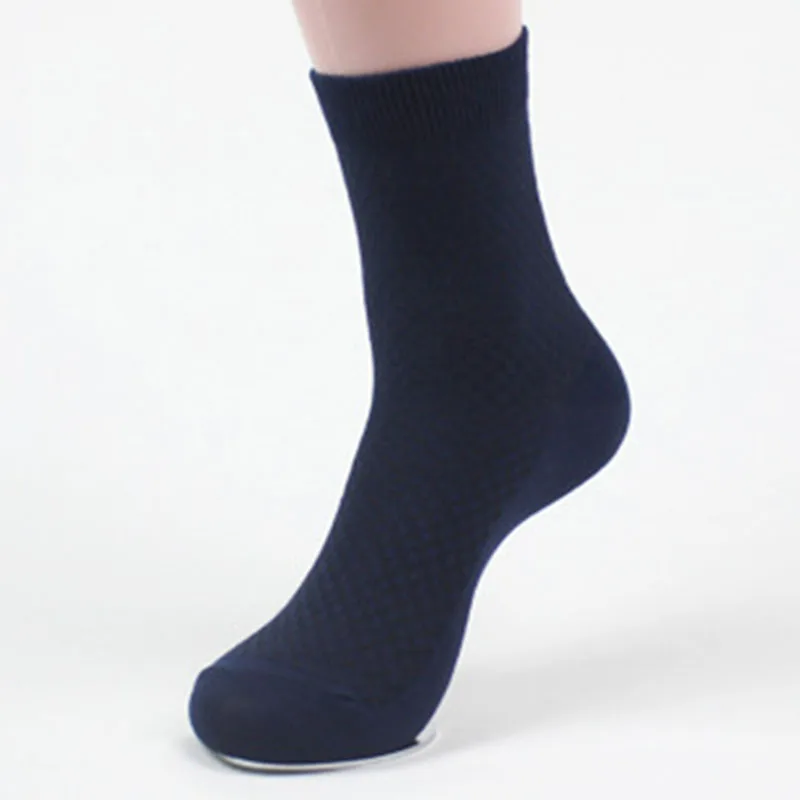 5 пар/лот мужские носки модные однотонные деловые бамбуковые волокна короткие носки весна осень дышащие прочные мужские носки