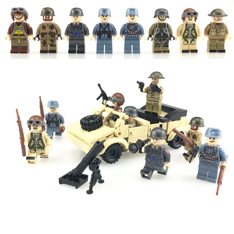 

8PCS Eight countries Soldiers weapons Type 82 combat vehicle building blocks Compatible LegoINGlys Military toys for children