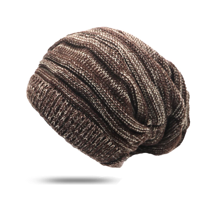 2 шт., женская и мужская шапка, повседневные шапочки Skullies, теплые, в полоску, вязаные, Gorros Bonnet Femme, Осень-зима, шапки унисекс, шапки для женщин