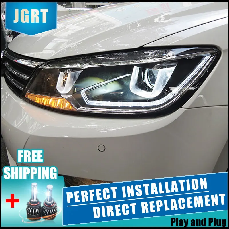 

2PCS LED Headlights For vw Lamando 2015-2017 Car Led Lights Double Xenon Lens Car Accessories Daytime Running Lights Fog Light
