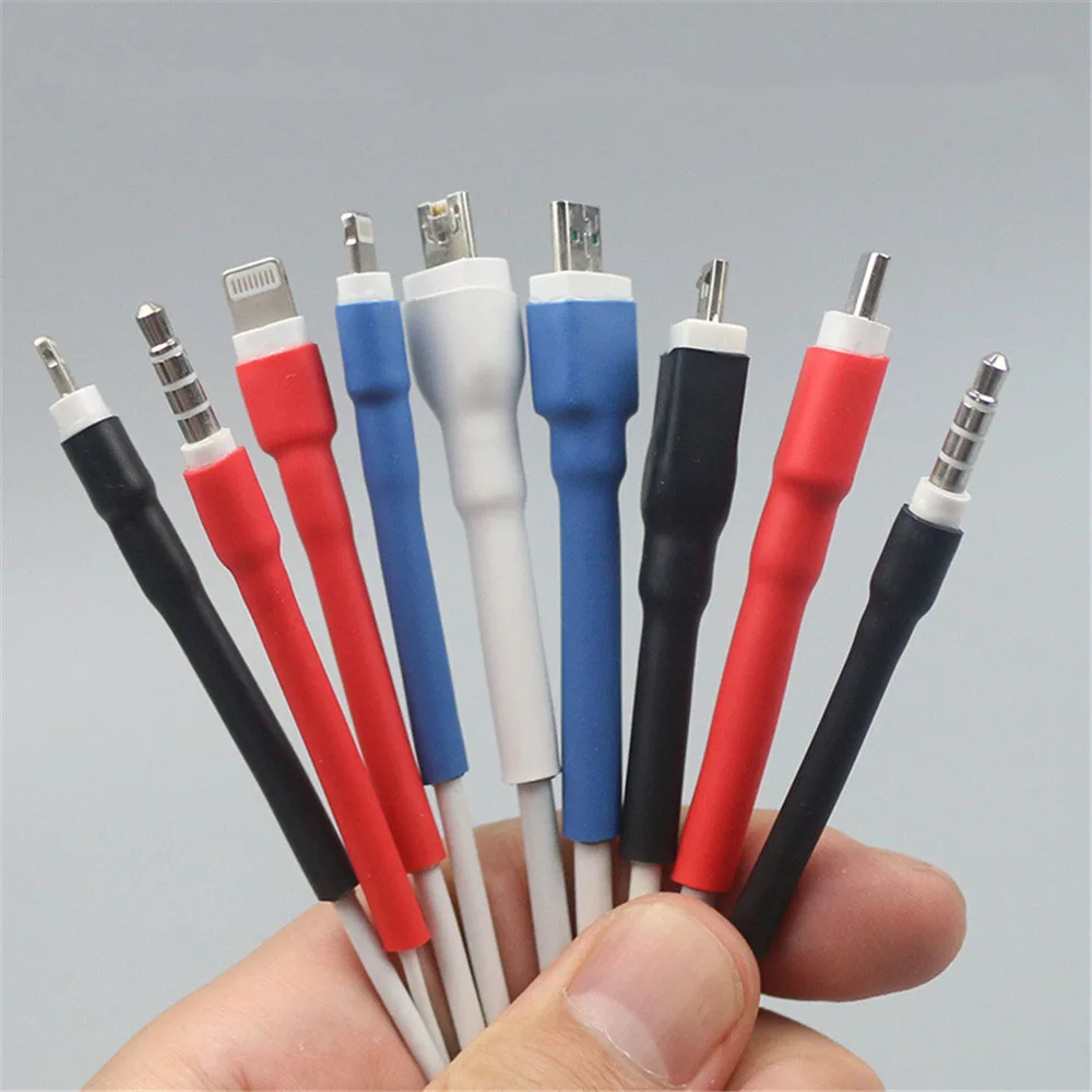12 шт сплошной цвет кабель протектор Usb кабель провод наушники Органайзер стол сматывание кабеля термоусадочная трубка рукав для iPad iPhone
