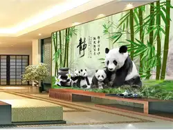 На заказ Фото 3d Обои фреска Нетканая панда бамбуковый лес галька фон настенная живопись гостиная обои для стен 3d