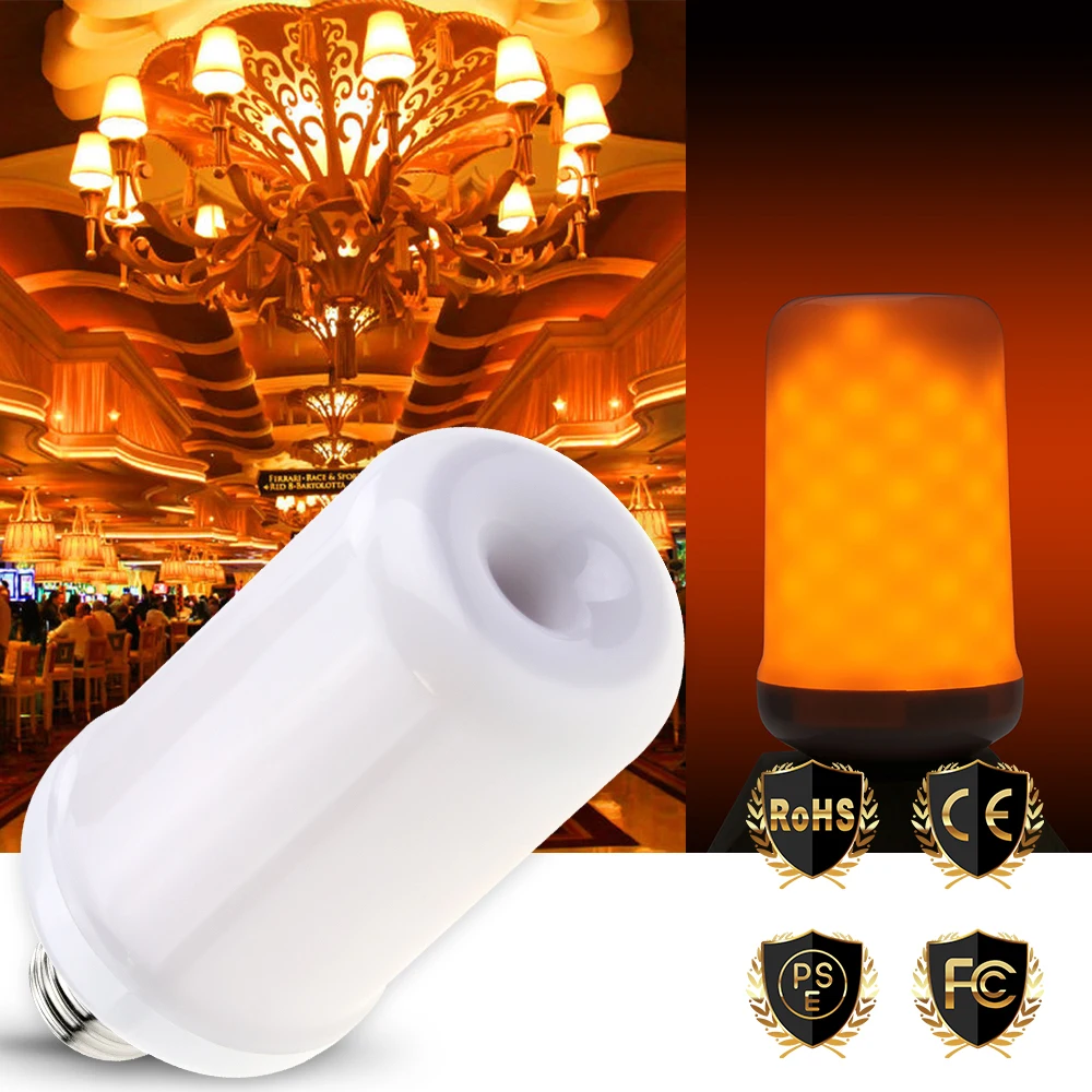 

E27 Led Flame Effect Light Bulbs E14 220V Simulation Fire Burning Lamp E26 5W Led 12V Flickering Emulation Creative Light Bulb