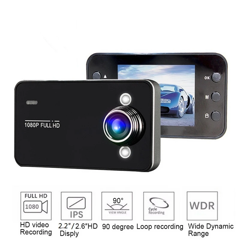

TOSPRA Full HD 1080P DVR Car Camera 2.2/2.6in Windshield Dash Cam Recorder night vision Registratory Dash Cam recorder