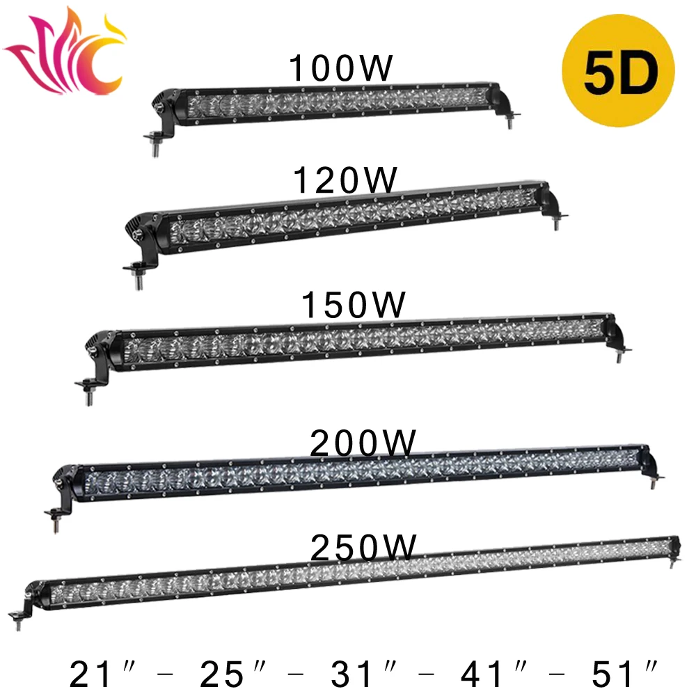 

22" 32" 41" 52" 100W 120W 150W 200W 250W LED Work Light Bar Single Row Combo Offroad uaz 4WD Trucks Barra Drive Light 12v 24v