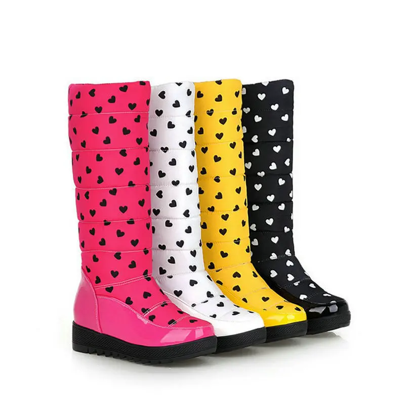 

Buckle PU Winter knee high boots for women motorcycle snow boots